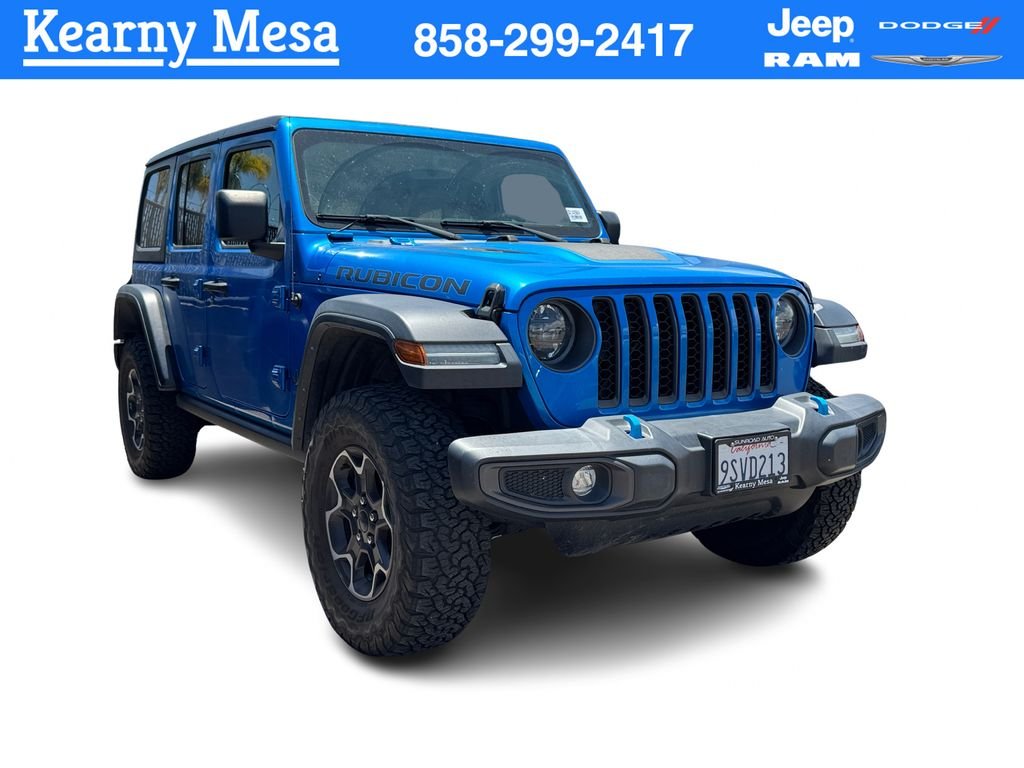 Used 2023 Blue Pearl Jeep Rubicon 4xe image 1