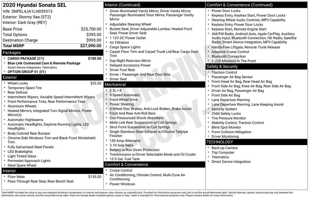 Used 2020 Blue Hyundai SEL image 17