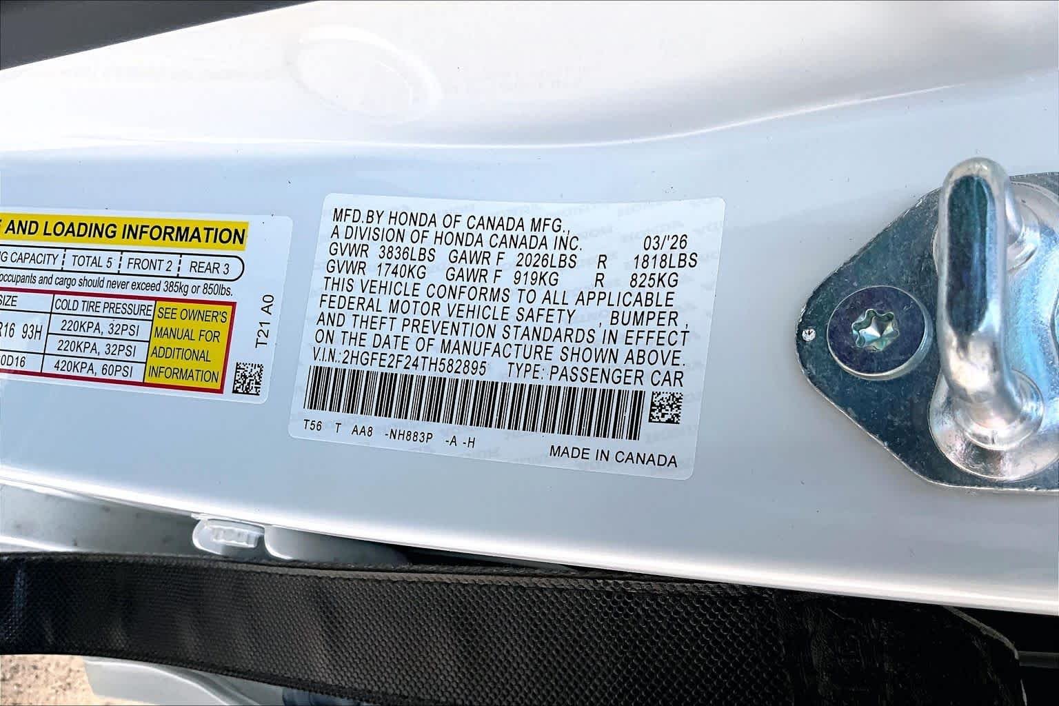New 2026 Platinum White Pearl Honda 2WD LX image 19