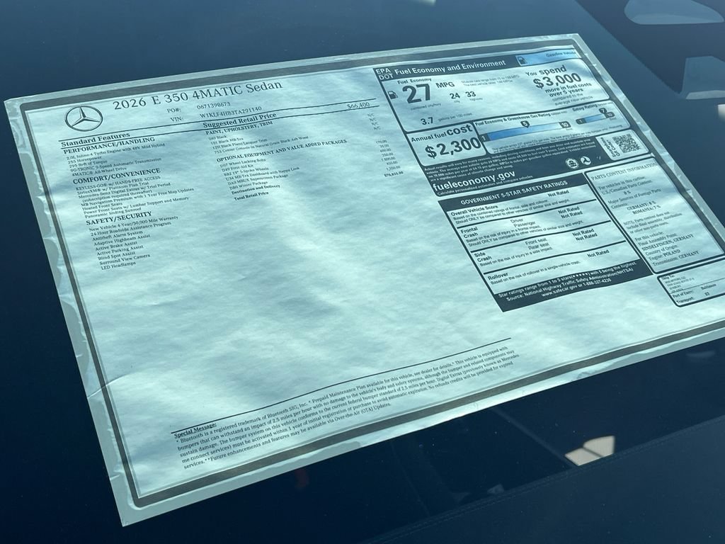 New 2026 Black Mercedes-Benz E 350 image 64