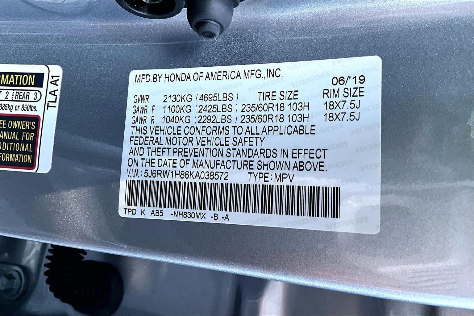 Used 2019 Lunar Silver Metallic Honda EX-L image 33