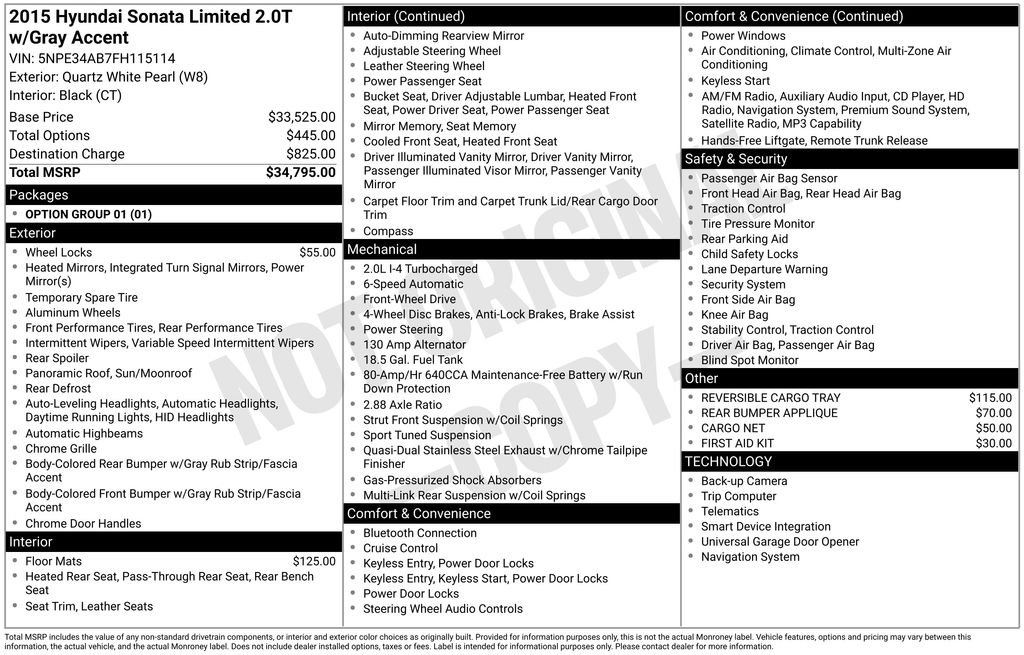 Used 2015 Hyundai Sonata Limited with VIN 5NPE34AB7FH115114 for sale in Elk River, Minnesota