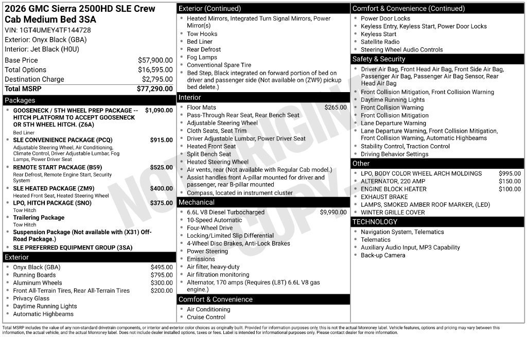 New 2026 Onyx Black GMC SLE image 24