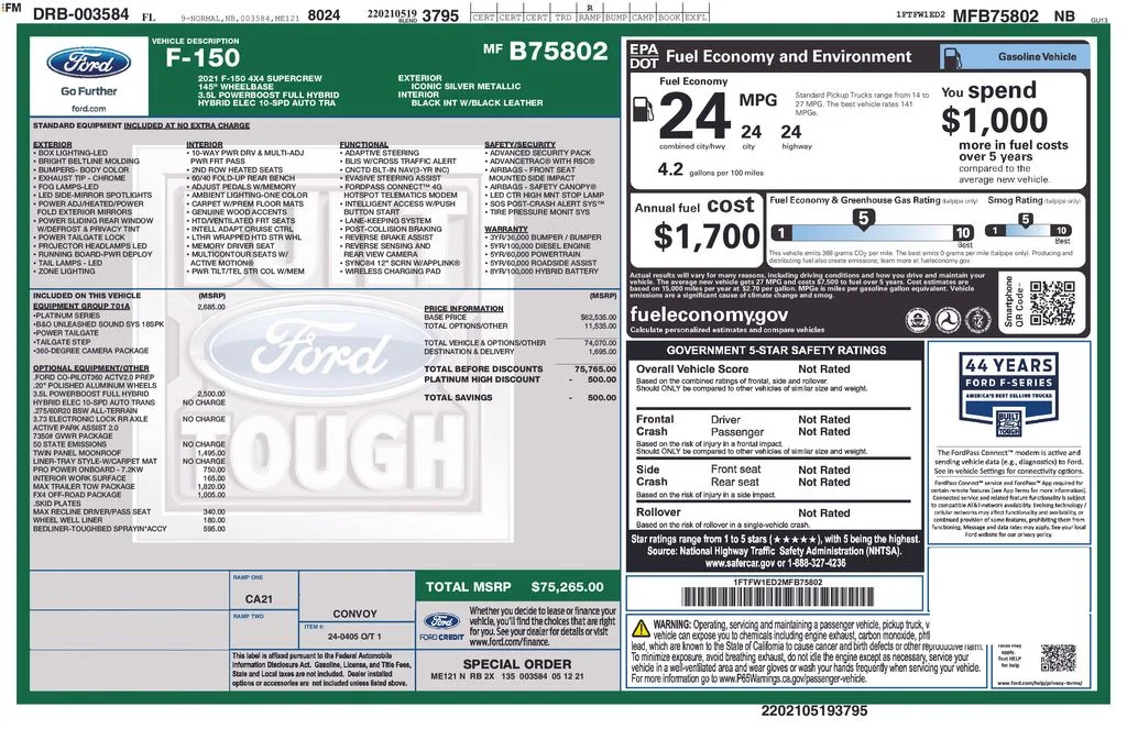 Used 2021 Silver Ford Platinum image 5