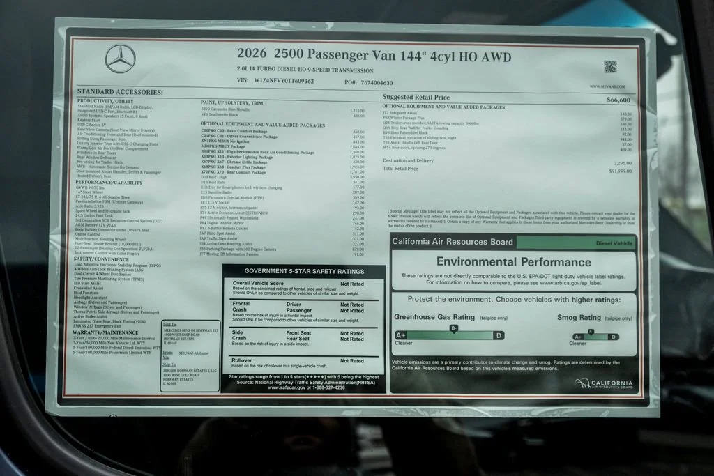 New 2026 Cavansite Blue Metallic Mercedes-Benz Passenger 144 WB image 61