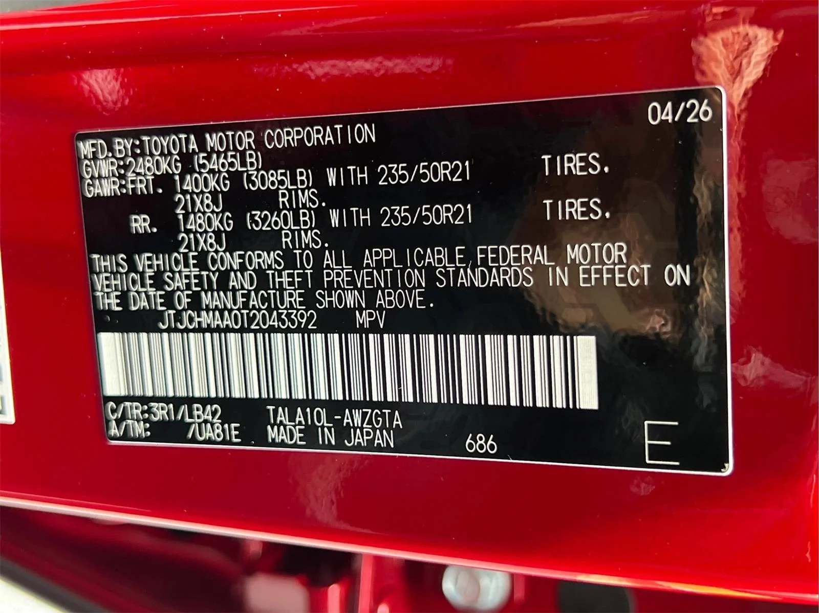 New 2026 Matador Red Mica Lexus RX 350 Premium+ image 25