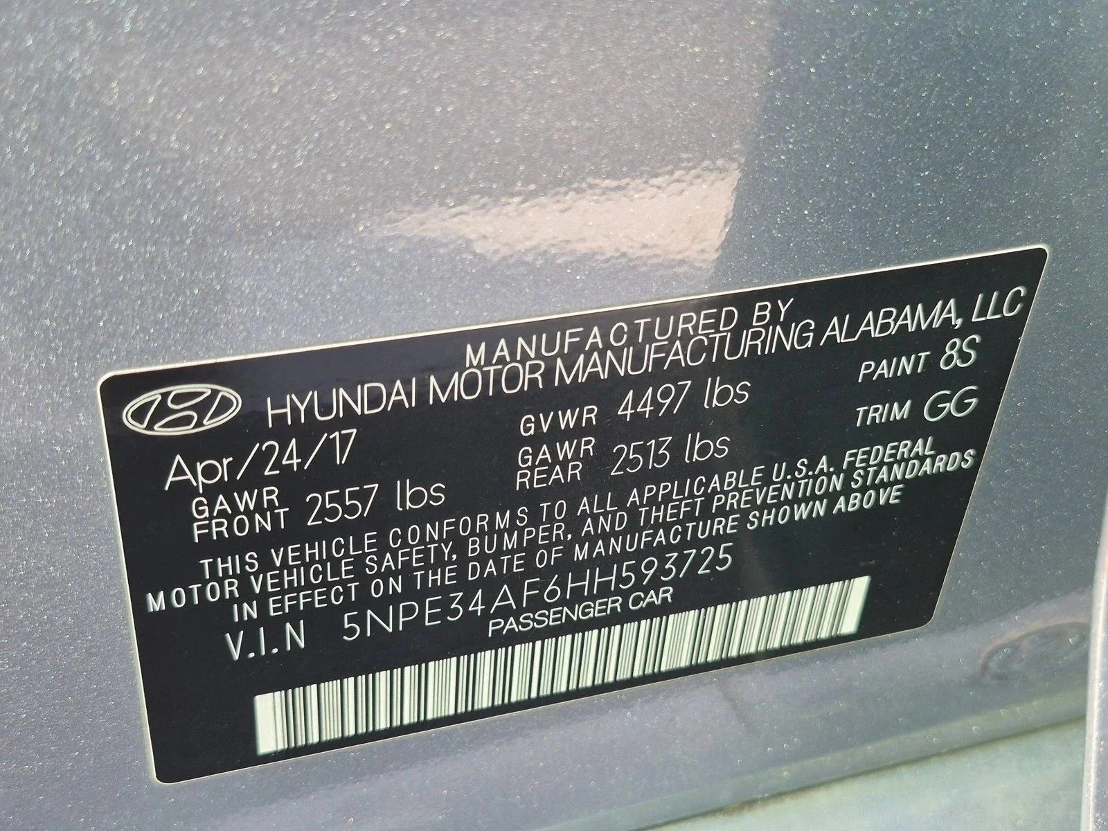 Used 2017 Shale Gray Metallic Hyundai Sport image 15
