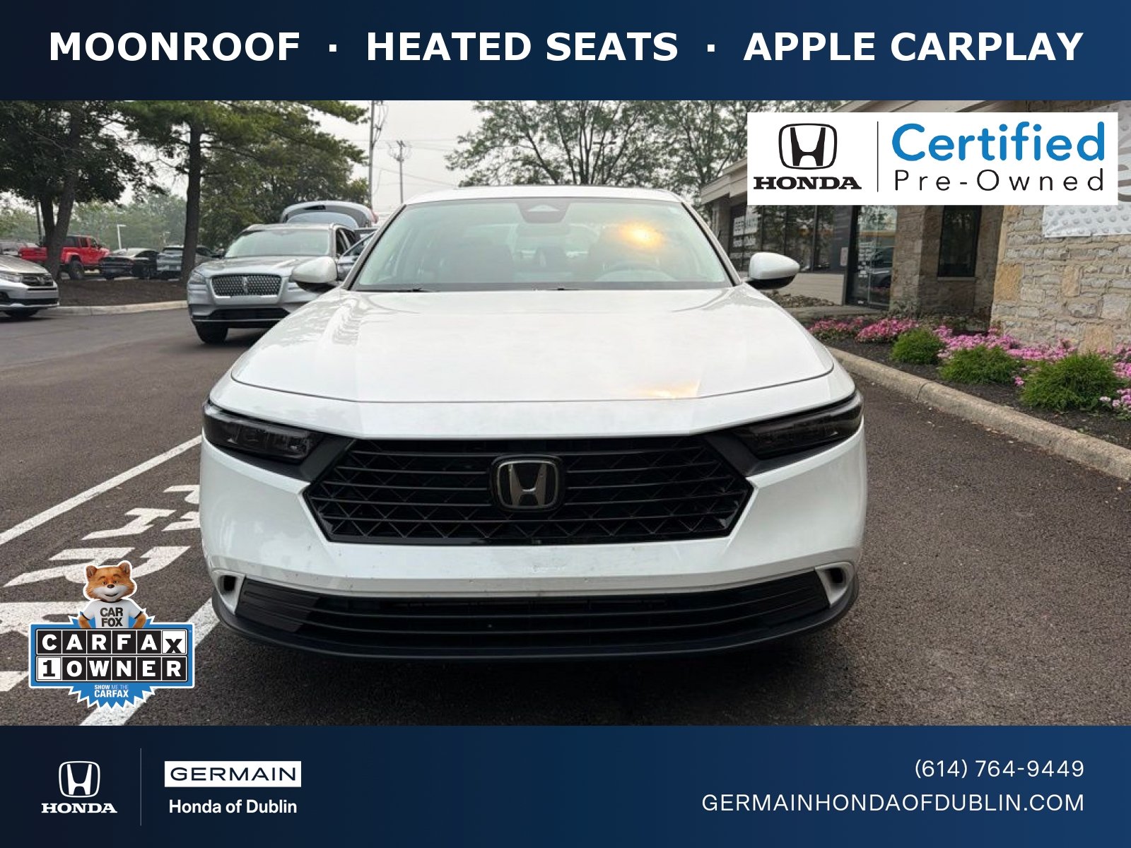 Certified Used 2024 Platinum White Pearl Honda EX image 1