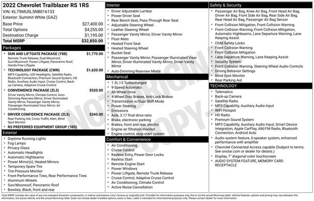 Certified Used 2022 Summit White Chevrolet RS image 35