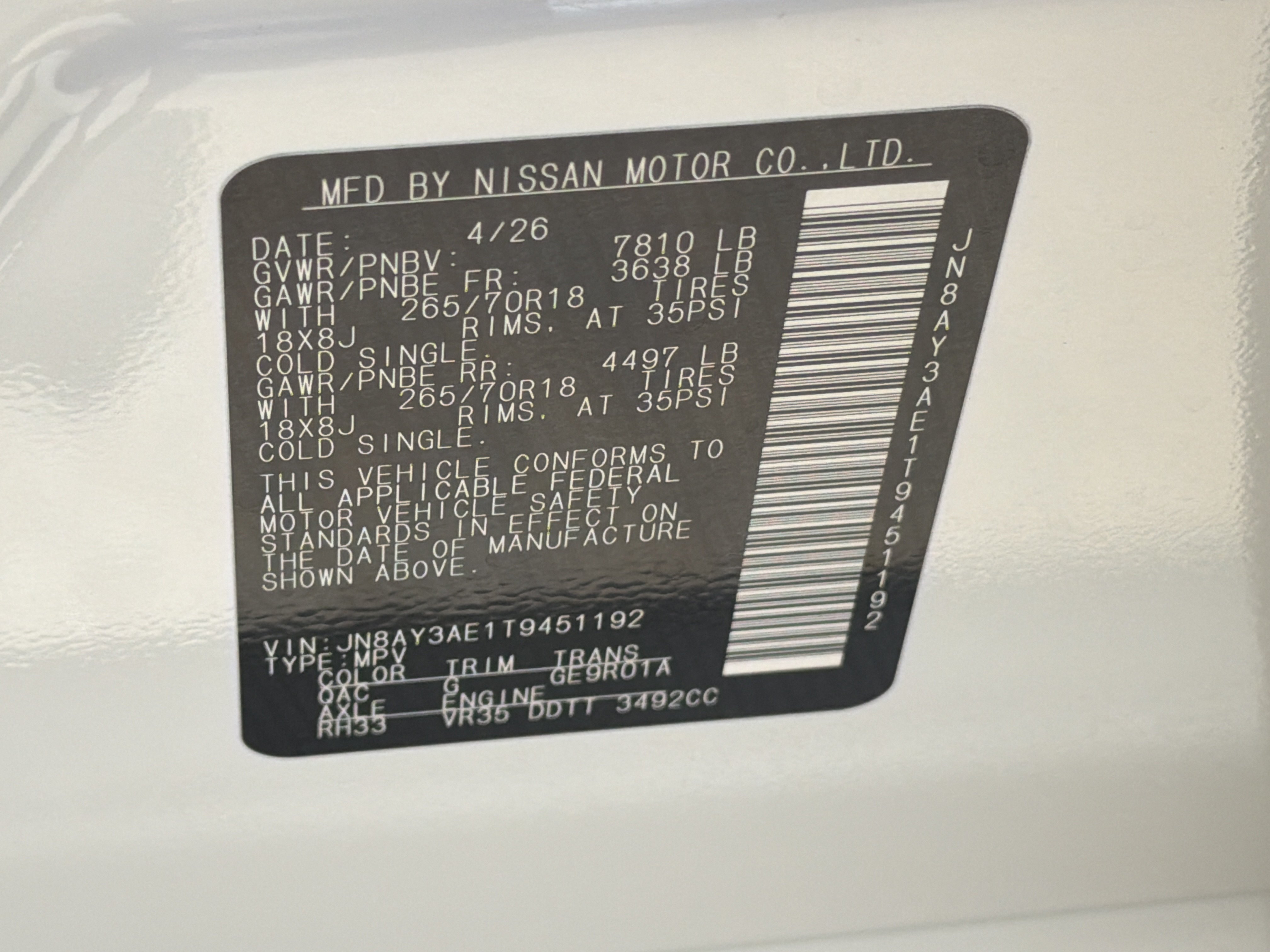 New 2026 Aspen White Tricoat Nissan SV image 33
