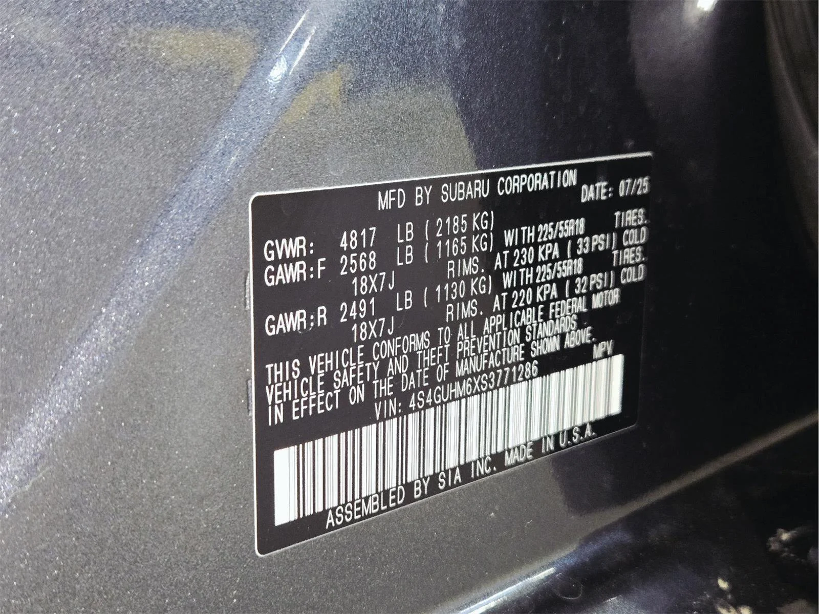 Used 2025 Magnetite Gray Metallic Subaru Limited image 52