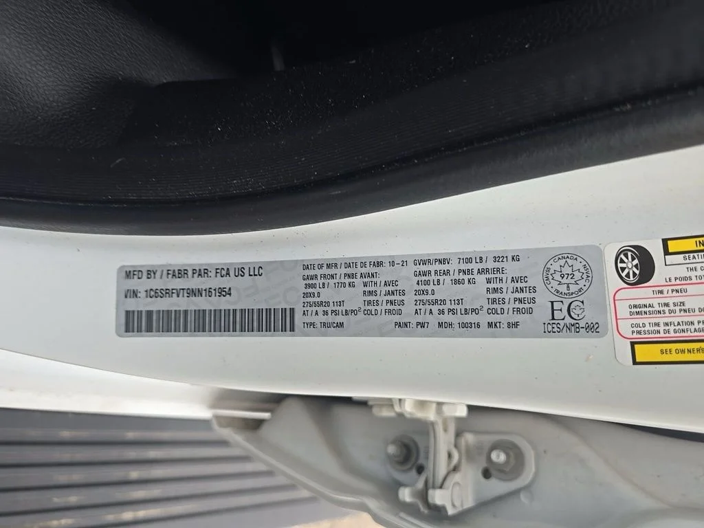 Used 2022 Bright White Clearcoat Ram Sport image 7