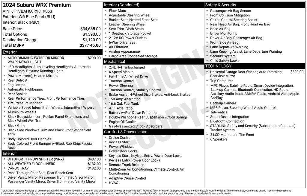 Certified Used 2024 Blue Subaru Premium image 2