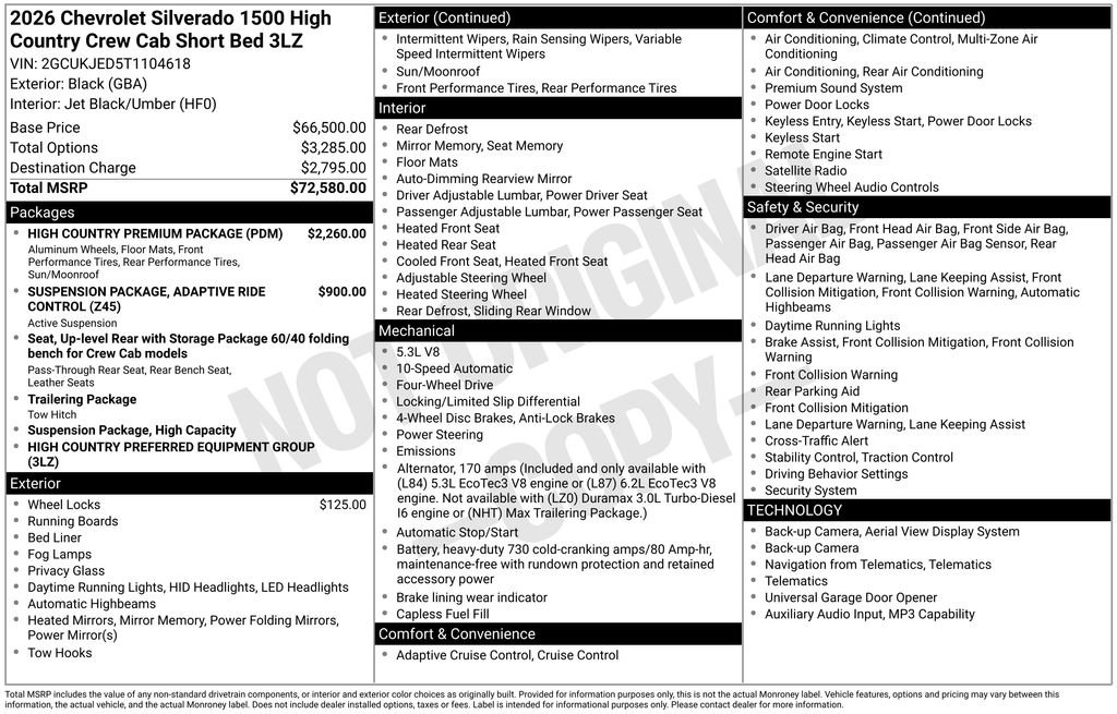 Used 2026 Black Chevrolet High Country image 32
