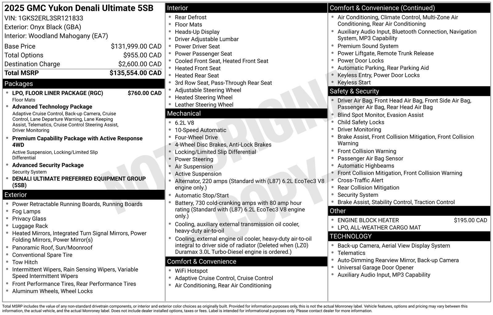 Certified 2025 GMC Yukon DENALI ULTIMATE with VIN 1GKS2ERL3SR121833 for sale in Baxter, Minnesota