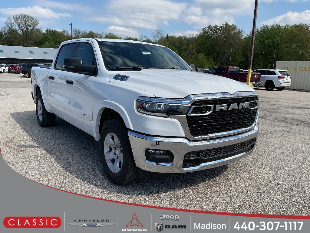 New 2026 Bright White Clearcoat RAM Big Horn Crew Cab 4x4 5