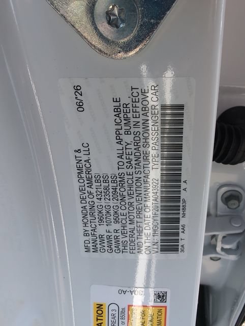 New 2026 Platinum White Pearl Honda LX image 19