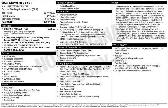 2027 Chevrolet Bolt LT - Photo 3