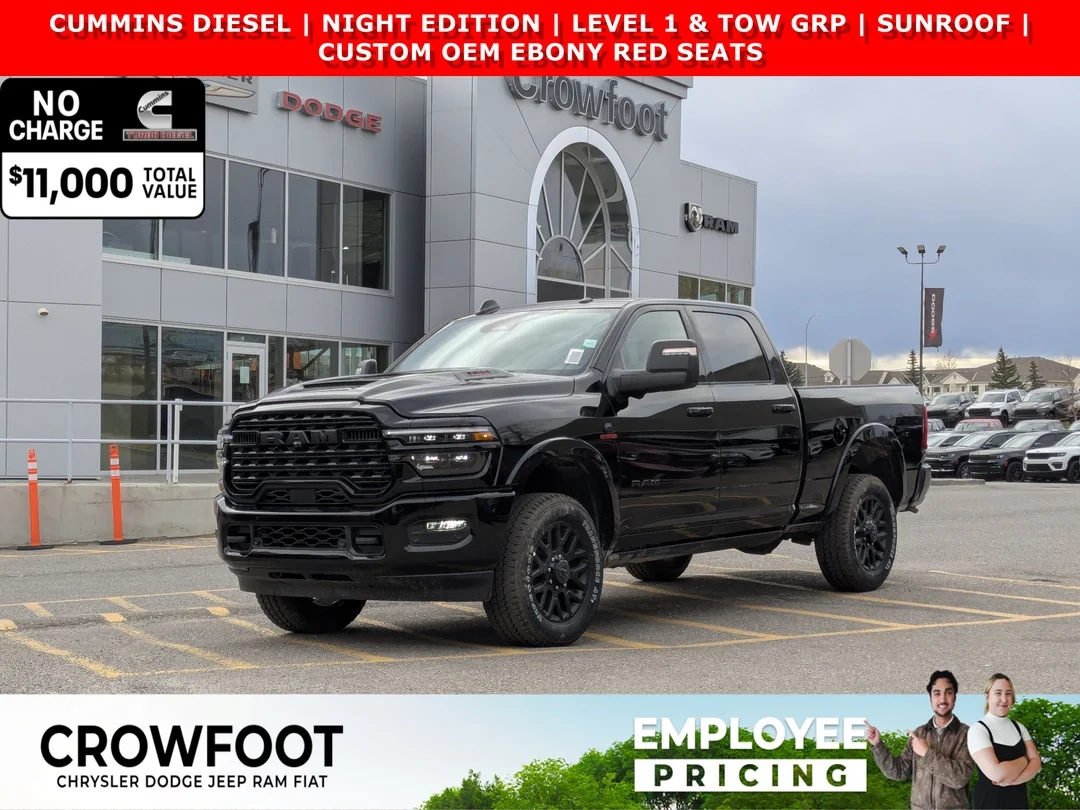New 2026 Black RAM Limited - - 4x4 - Night Edition - 5th W & Gooseneck Prep - Level 1 Equip & More! image 1