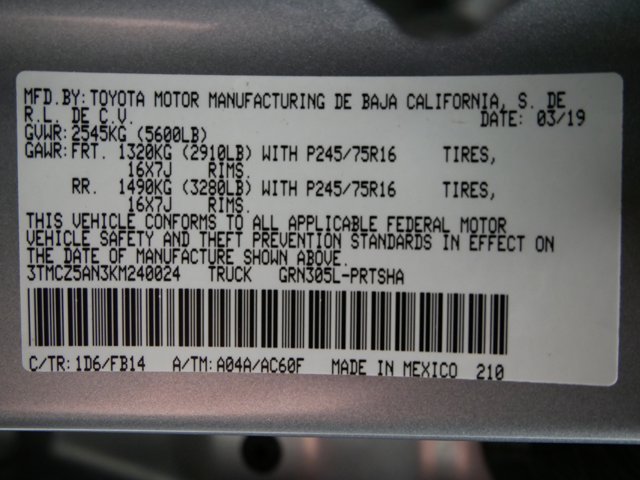 Certified Used 2019 Silver Sky Metallic Toyota Double Cab SR w/ Convenience Pkg image 29