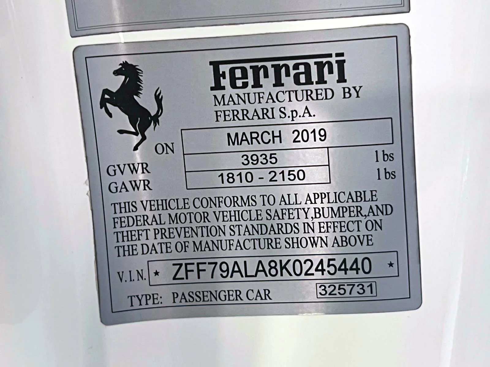 Used 2019 White Ferrari  image 19