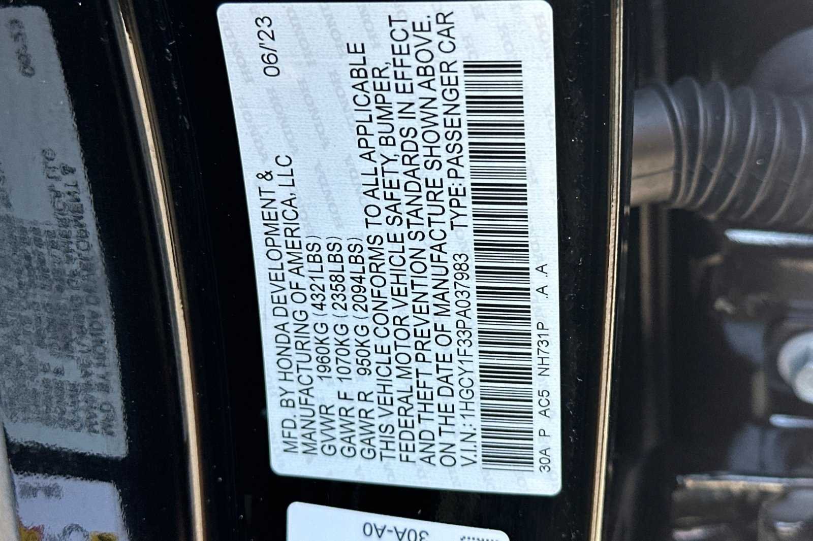 Used 2023 Black Honda EX image 30