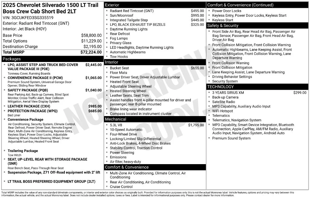 Used 2025 Red Chevrolet LT Trail Boss image 8