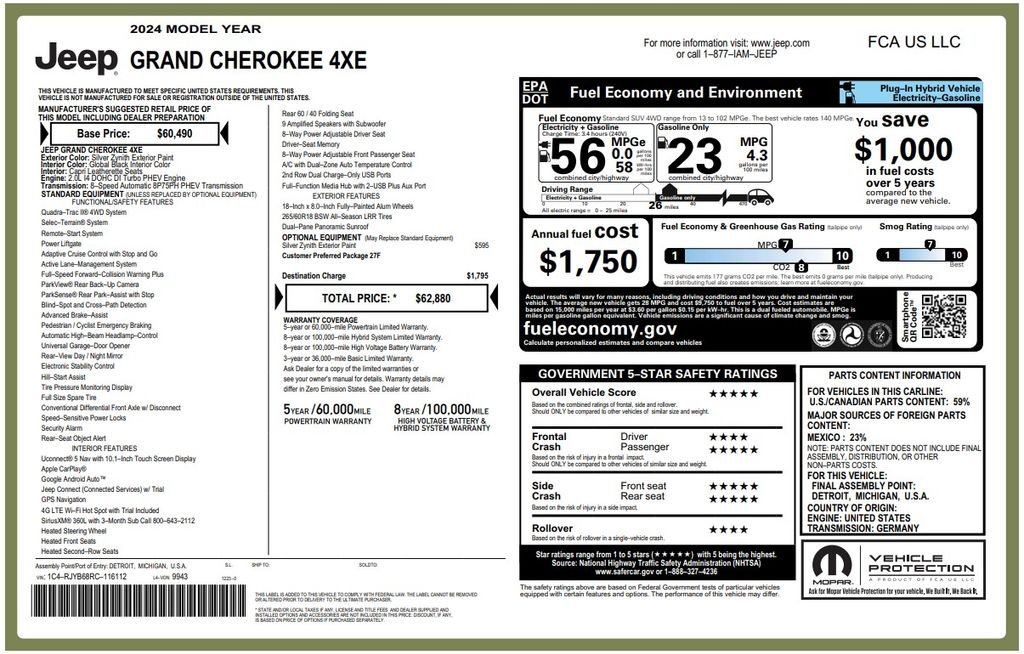 Certified Used 2024 Silver Jeep 4xe image 4