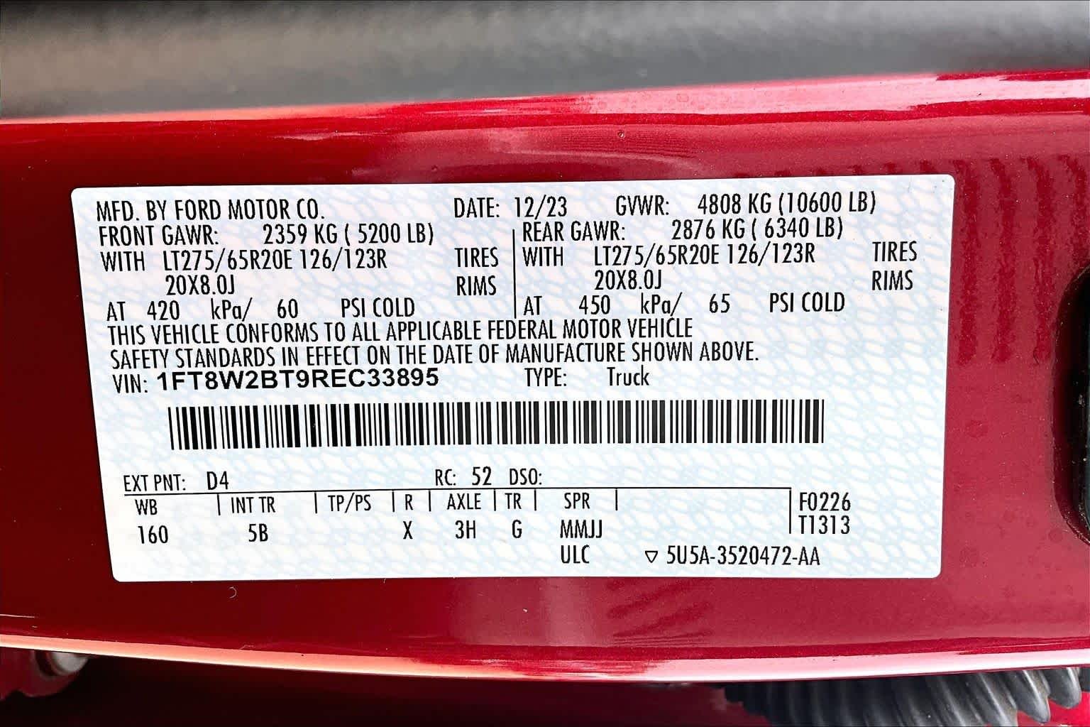 Used 2024 Rapid Red Metallic Tinted Clearcoat Ford LARIAT image 37