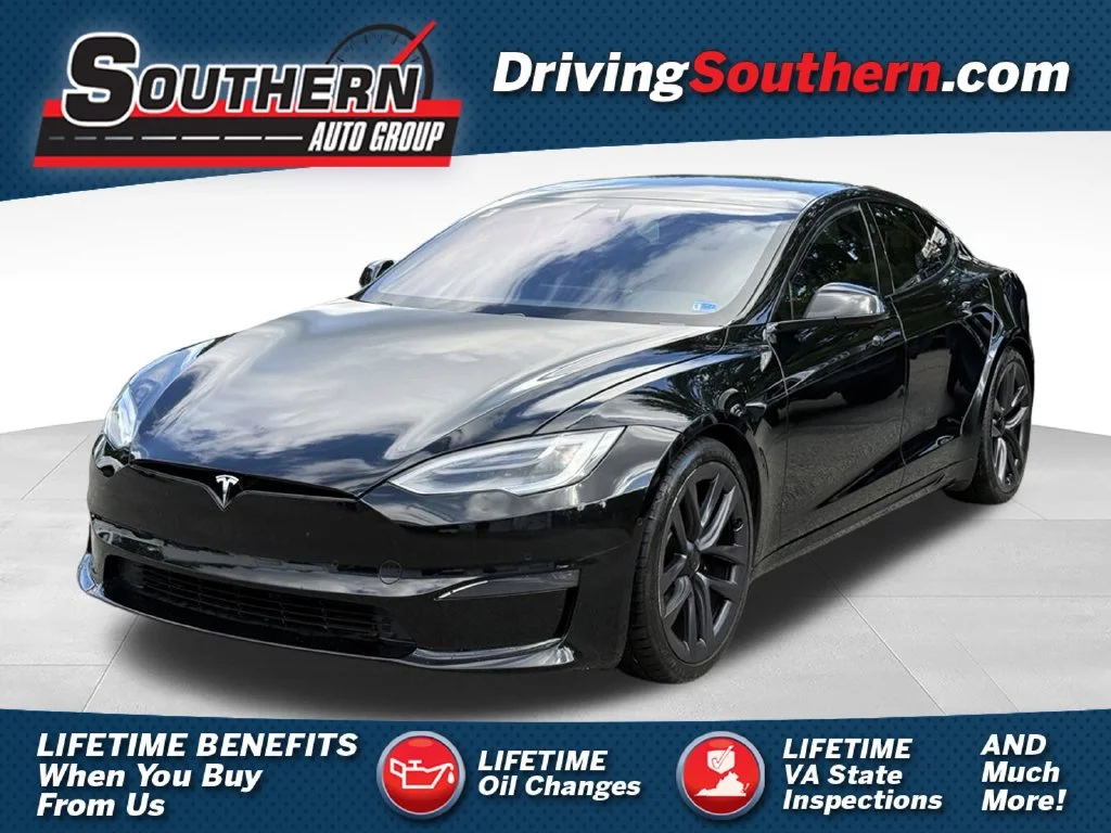 Used 2021 Black Tesla Plaid image 1