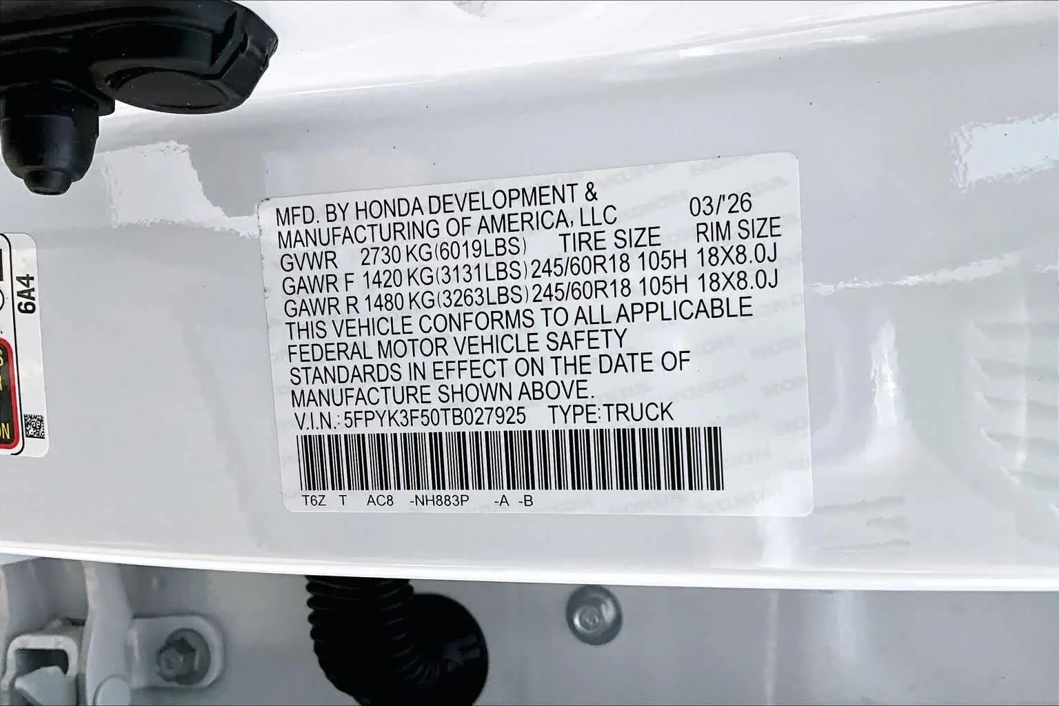 New 2026 Platinum White Pearl Honda RTL image 21