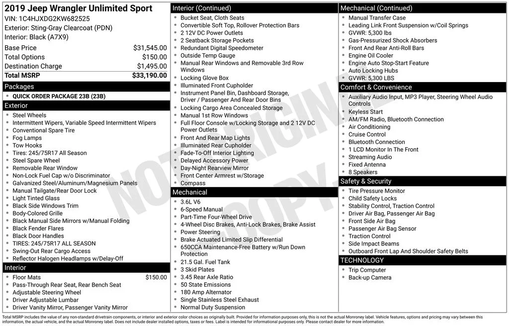Used 2019 Gray Jeep Unlimited Sport image 6