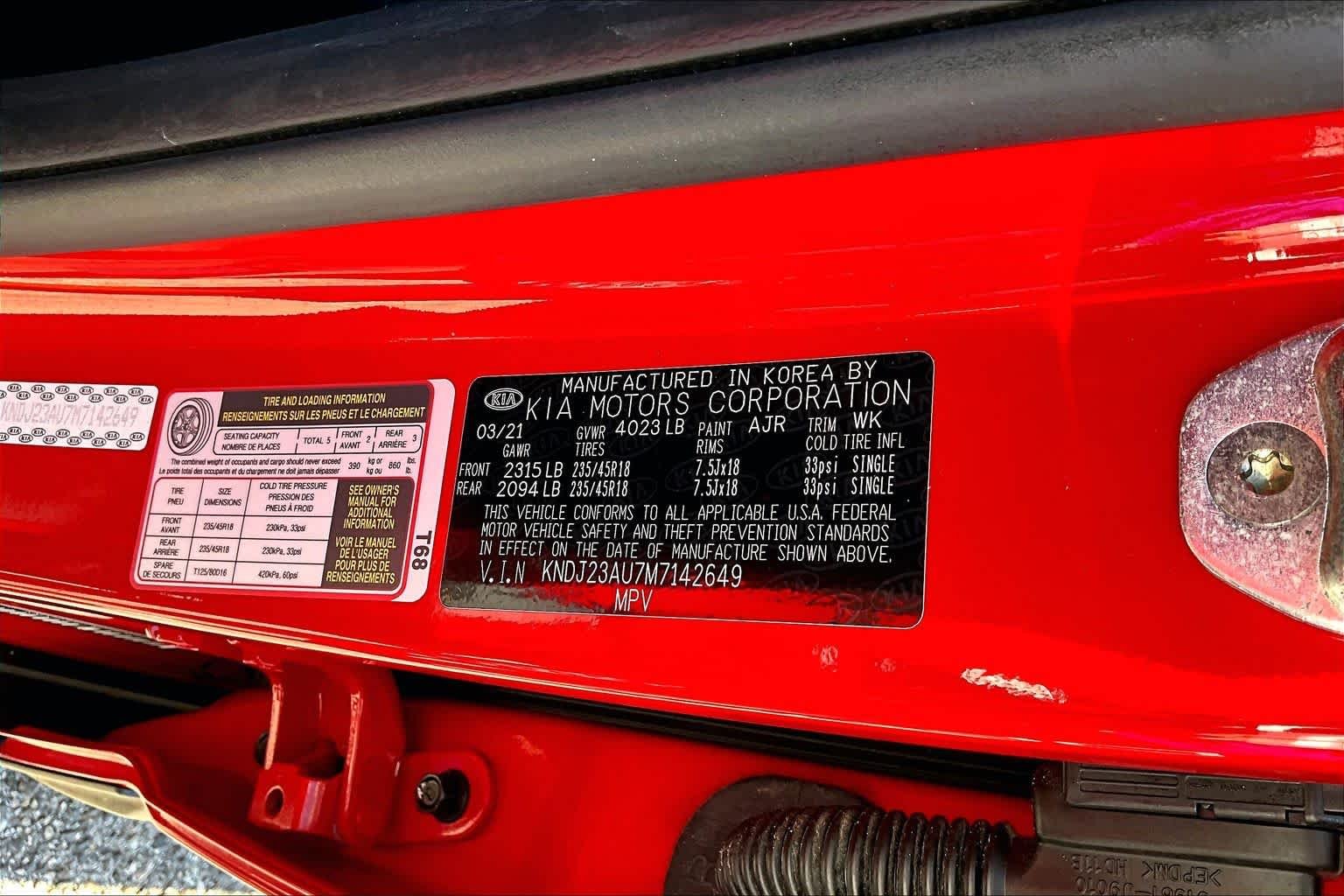 Used 2021 Inferno Red Kia X-Line image 38