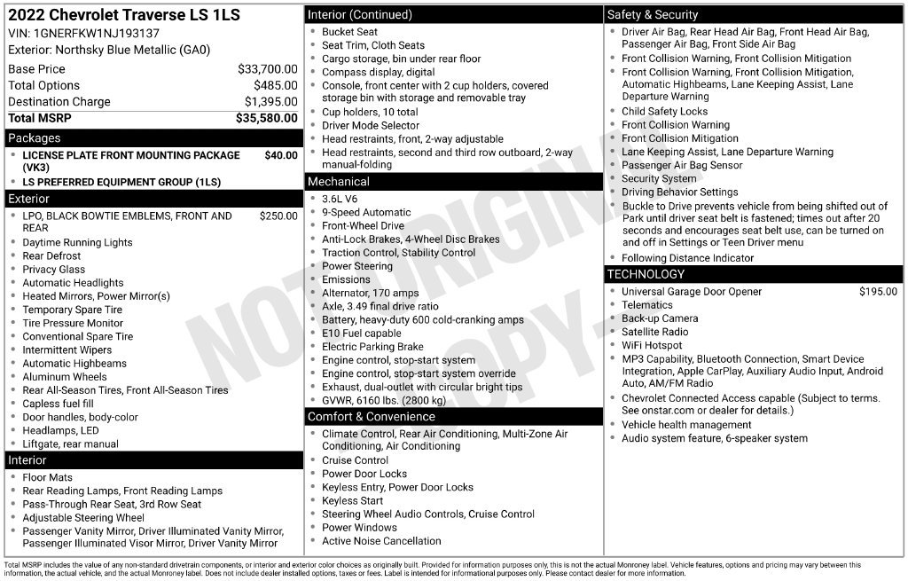 Used 2022 Blue Chevrolet LS image 10