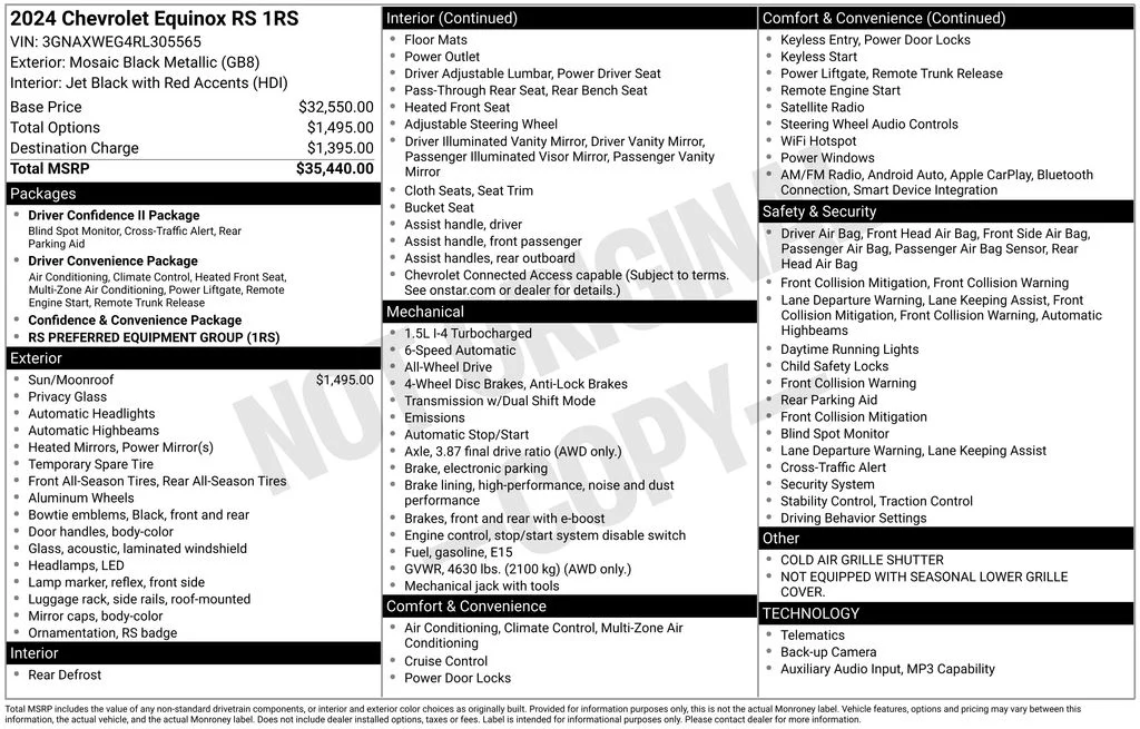 Used 2024 Black Chevrolet RS image 6