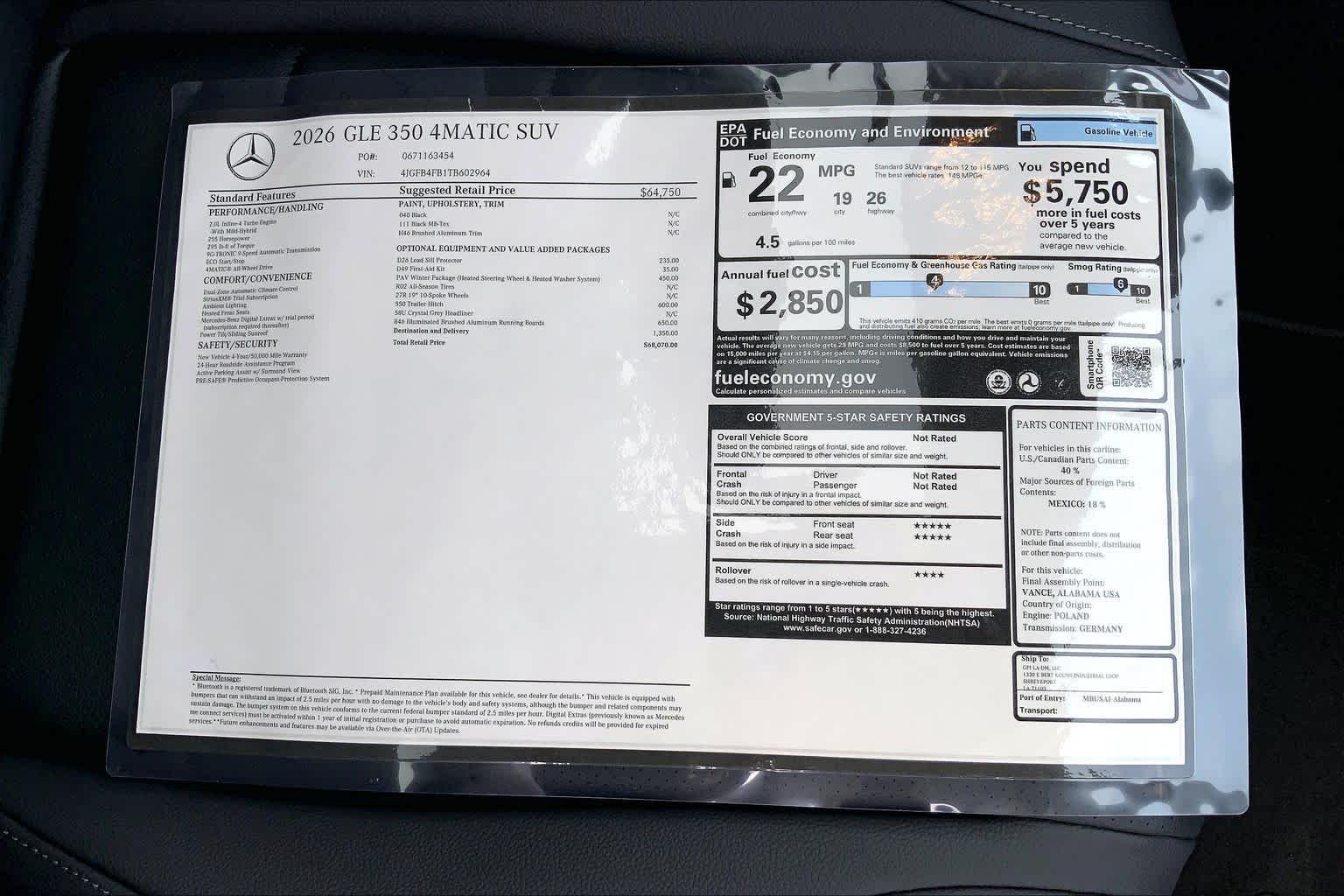 New 2026 Black Mercedes-Benz GLE 350 image 16