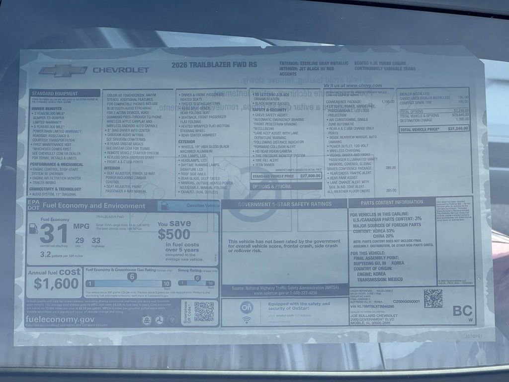2026 Chevrolet Trailblazer RS - Photo 36
