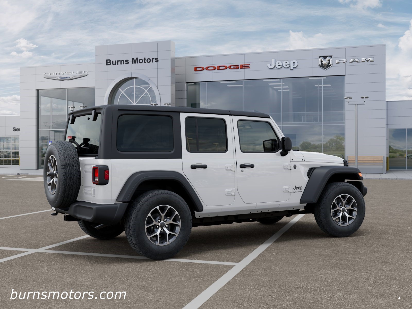 New 2026 Bright White Clear-Coat Exterior Paint Jeep Sport S 4-Door image 4