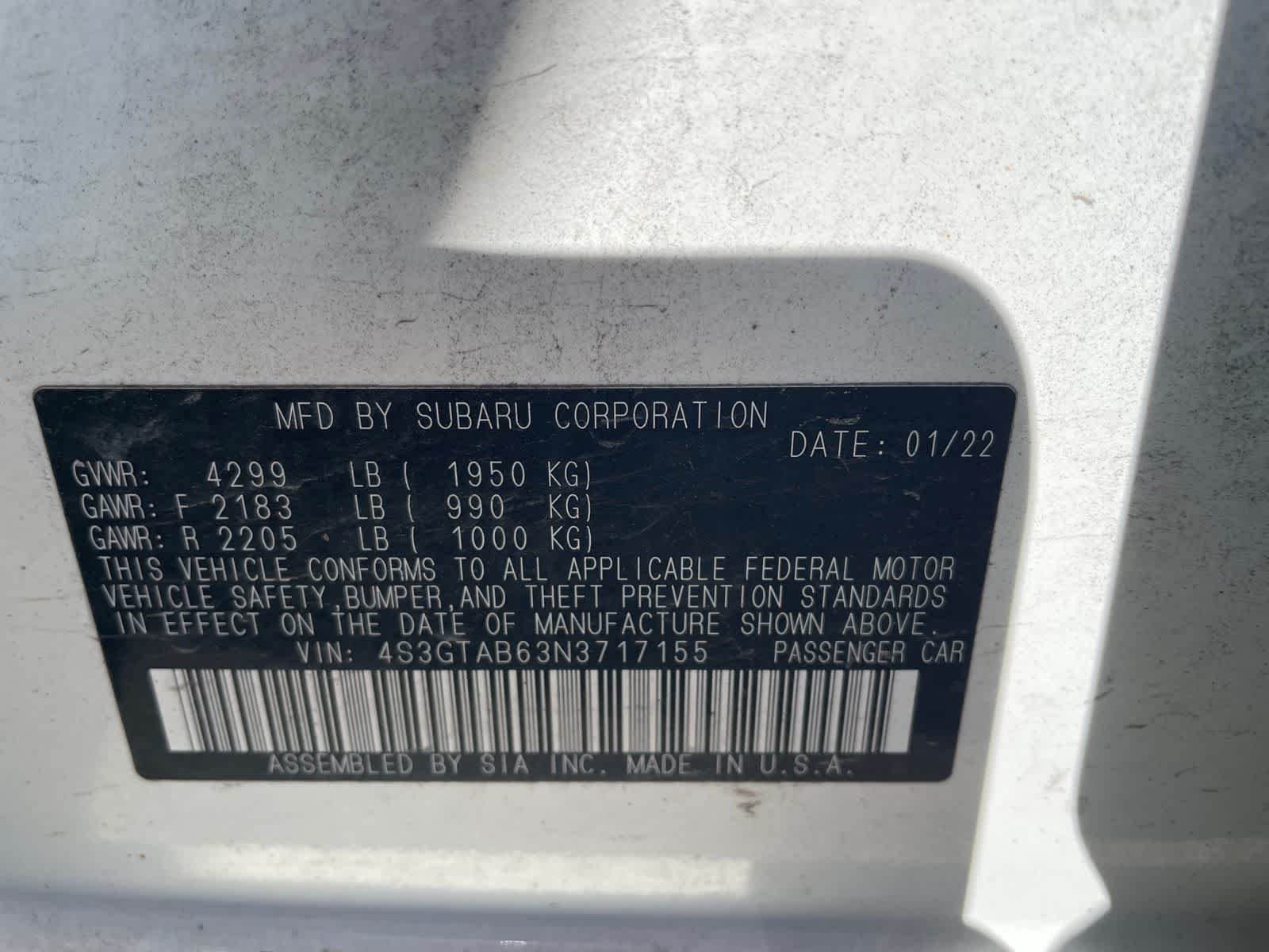 Used 2022 Crystal White Pearl Subaru  image 9