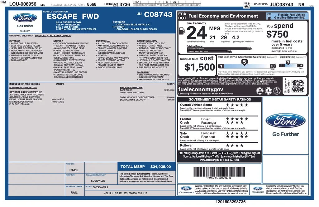 Used 2018 Lightning Blue Metallic Ford S image 2
