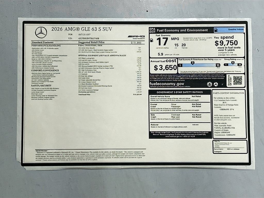 New 2026 Cirrus Silver Metallic Mercedes-Benz GLE 63 S AMG® image 35