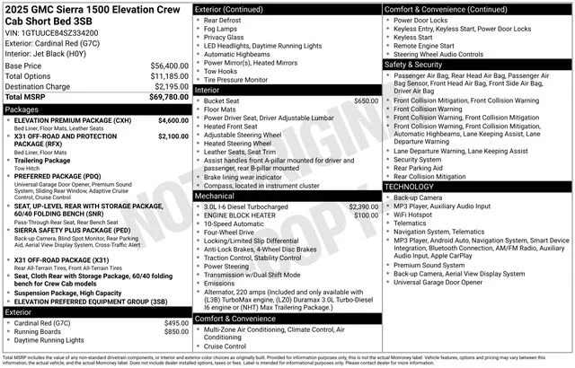 Used 2025 Cardinal Red GMC Elevation image 40