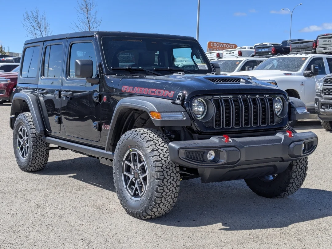 New 2026 Black Jeep Rubicon - - 4x4 - 3.6L V6 - Nappa Leather - 3-Pc Hardtop - Steel Perf Hood & More! image 2