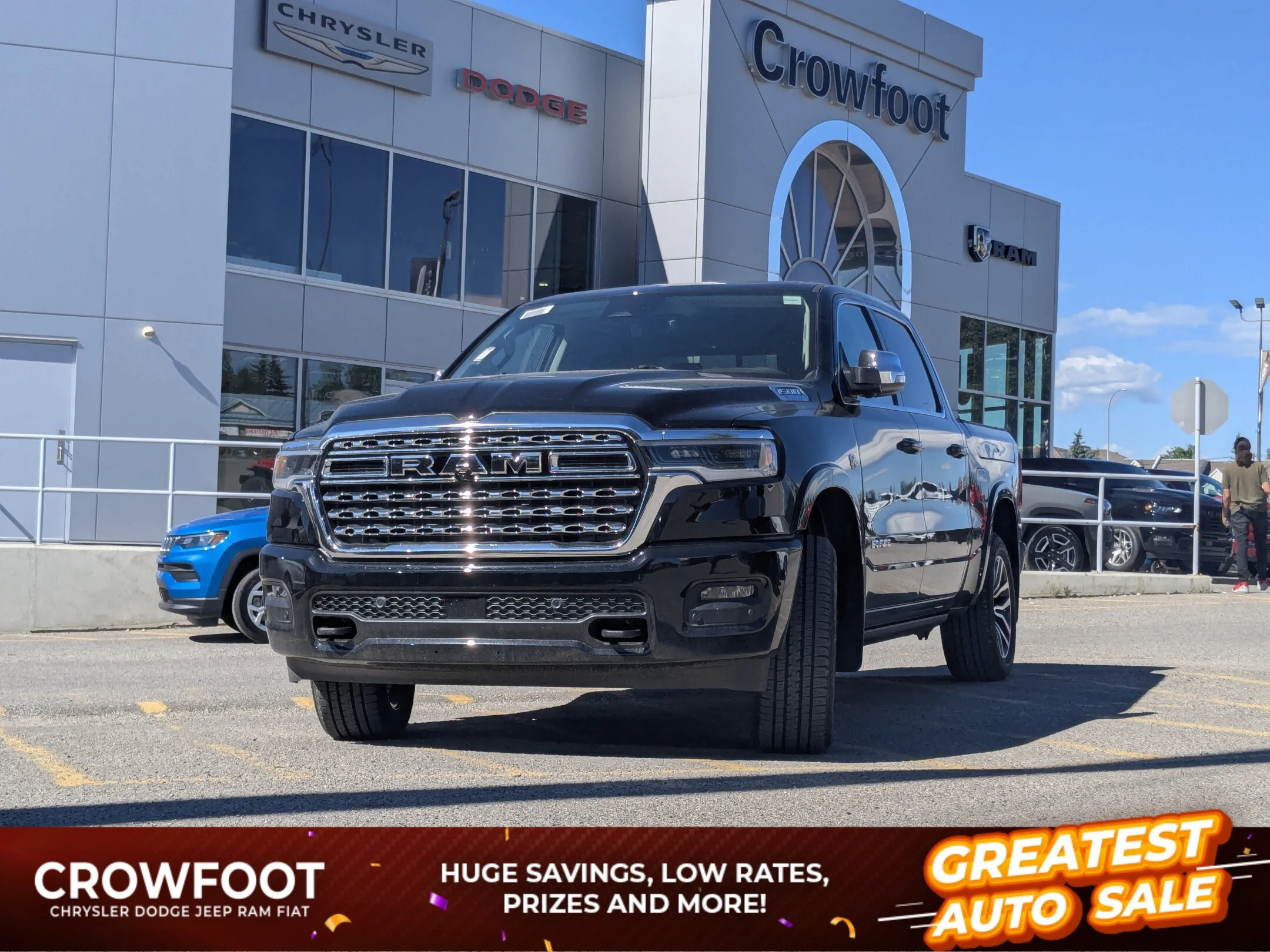 New 2026 Black RAM Limited Longhorn - - Level A Grp - Pano Sunroof - 14.4 Uconnect NAV - Head-Up Display & More! image 1
