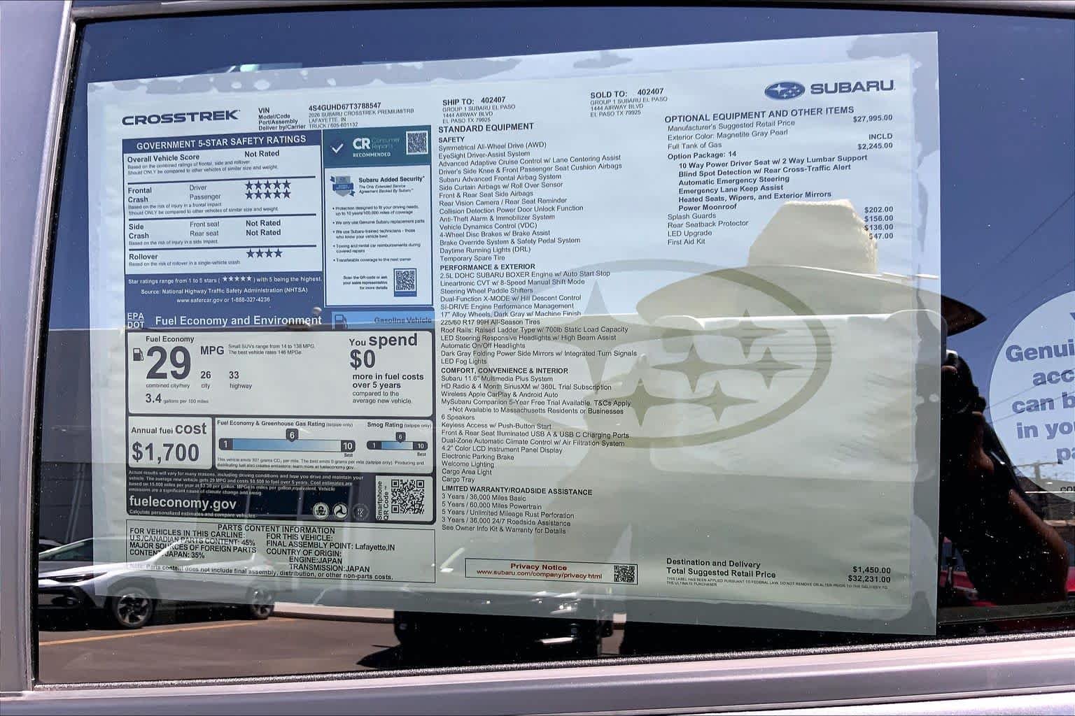 New 2026 MAGNETITE GRAY PEARL Subaru Premium image 18