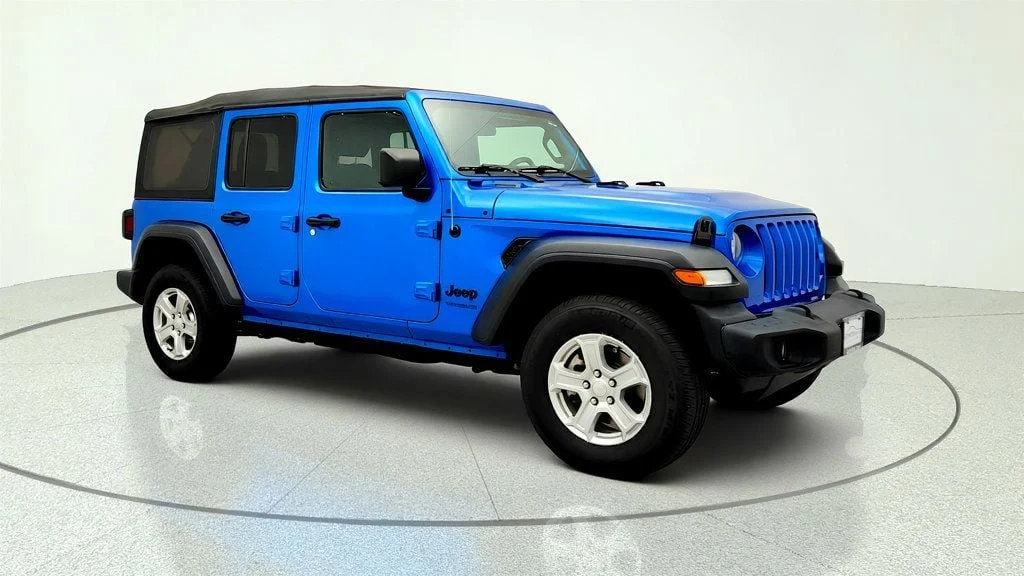 Used 2022 Hydro Blue Pearlcoat Jeep Unlimited Sport S 4x4 image 3