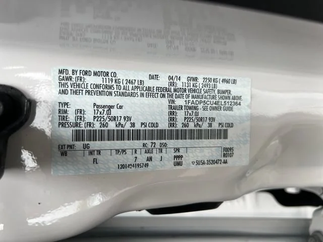 Used 2014 White Platinum Metallic Tri-Coat Ford SEL image 17
