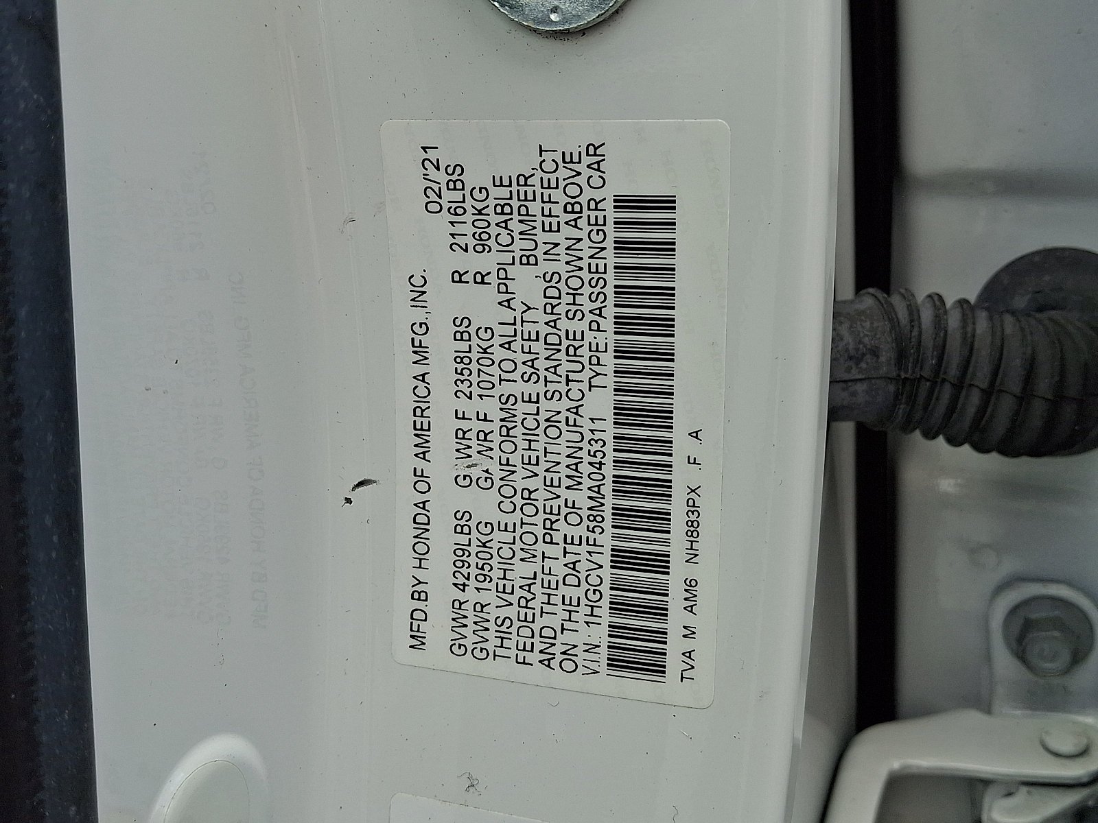 Certified Used 2021 Platinum White Pearl Honda EX-L image 20