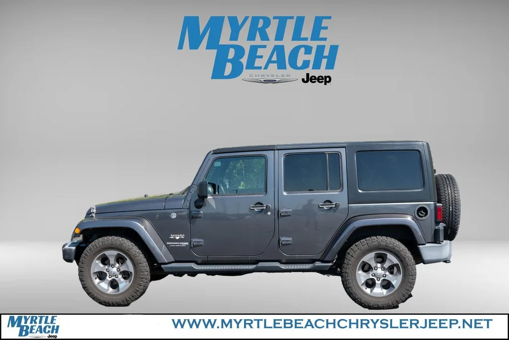 Used 2018 Granite Crystal Metallic Clearcoat Jeep Unlimited Sahara image 3
