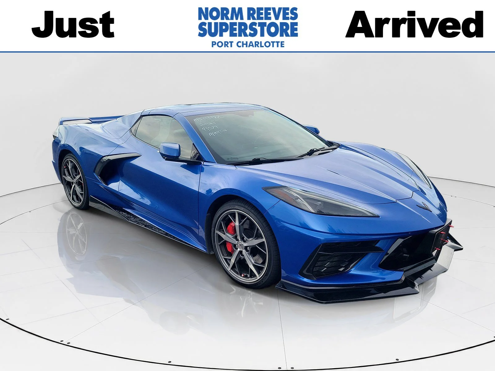 Used 2021 Blue Metallic Chevrolet Stingray image 1